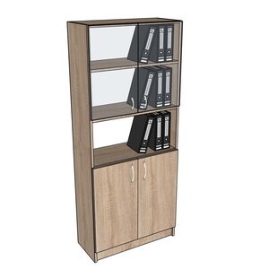 Шкаф офисный для документов (дверцы стекло, ДСП): любой размер и цвет Egger / Kronospan